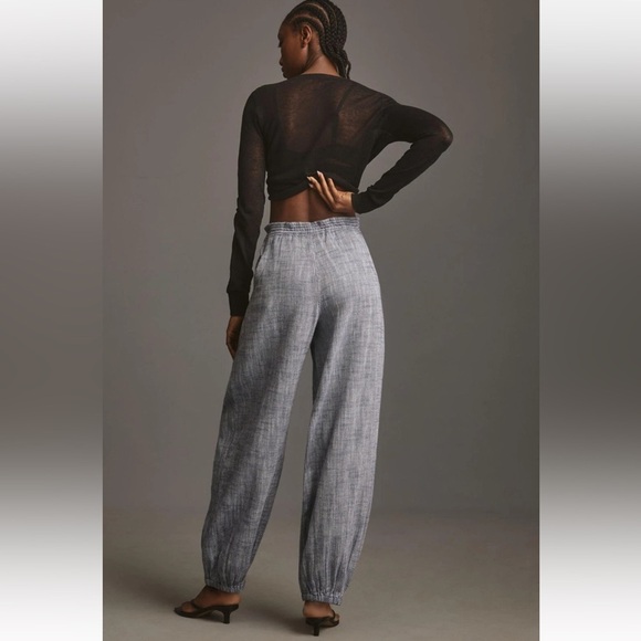 ANTHROPOLOGIE Pilcro Slub Twill Parachute Jogger Pants Wedegwood Blue Size L NEW - Picture 3 of 8